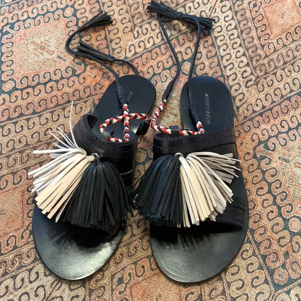 Johnny Was tie back tassel sandals